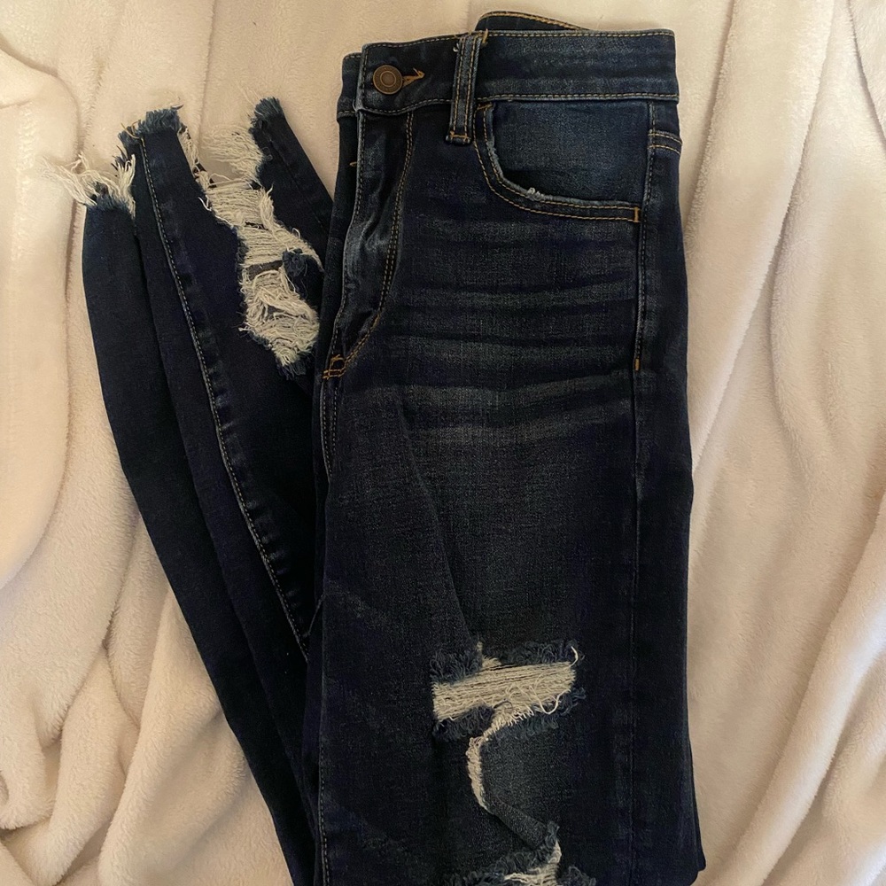 High waisted ripped skinny jeans